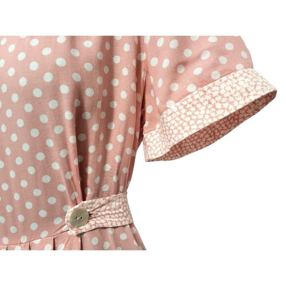 1980s Jamie Brooke Pink Polka Dot Maxi Dress - Picture 6 of 13